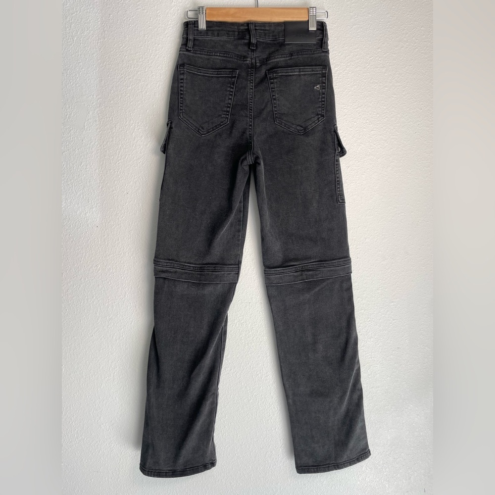Hidden LA Tracey Cargo Jeans Black Faded High Rise Straight Leg - Picture 5 of 13